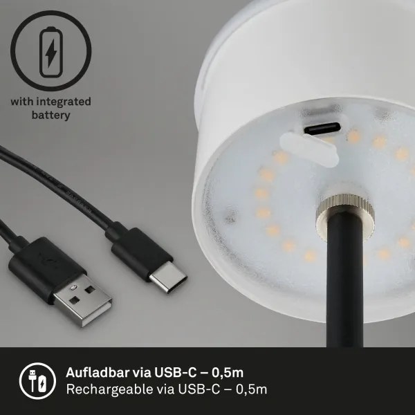 Brilo - Lampada da tavolo ricaricabile LED a sfioramento KIKI LED/2,6W/5V IP44 2600 mAh nera