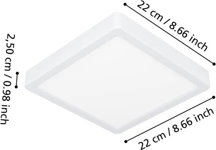 Eglo 901336 - Plafoniera da bagno FUEVA LED/10,5W/230V 22x22cm IP44 bianca