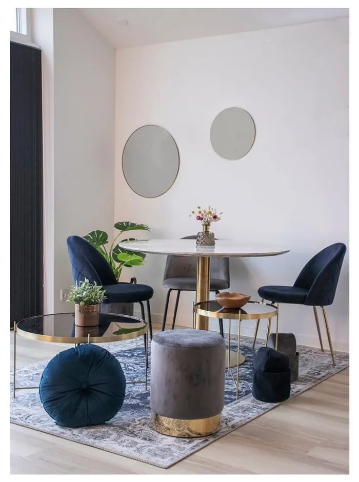 Tavolo da pranzo rotondo con piano in marmo ø 110 cm Bolzano - House Nordic