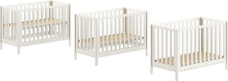 Lettino beige in pino massiccio con altezza regolabile 60x120 cm Swingo – Vipack