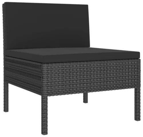 Set Divani da Giardino 11 pz con Cuscini in Polyrattan Nero