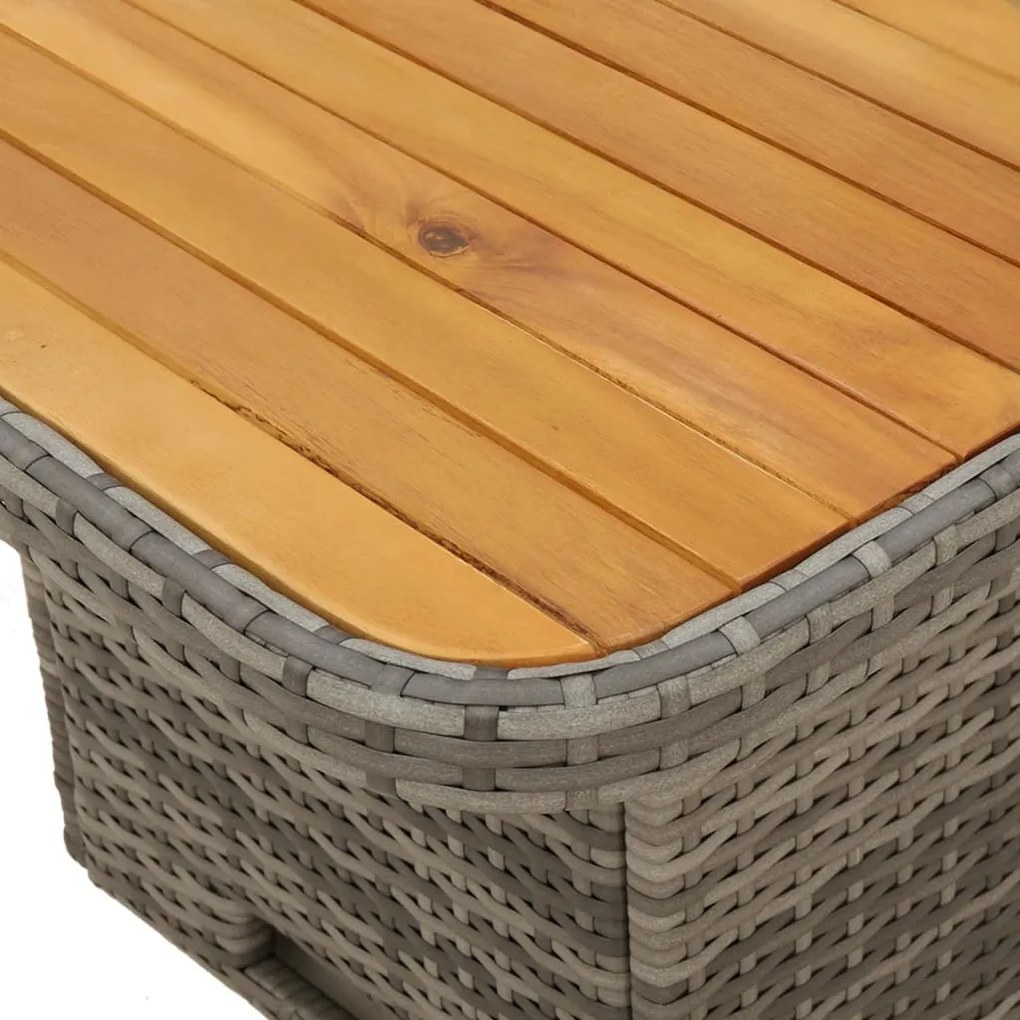 Set da pranzo da giardino 4 pz con cuscini in polyrattan grigio