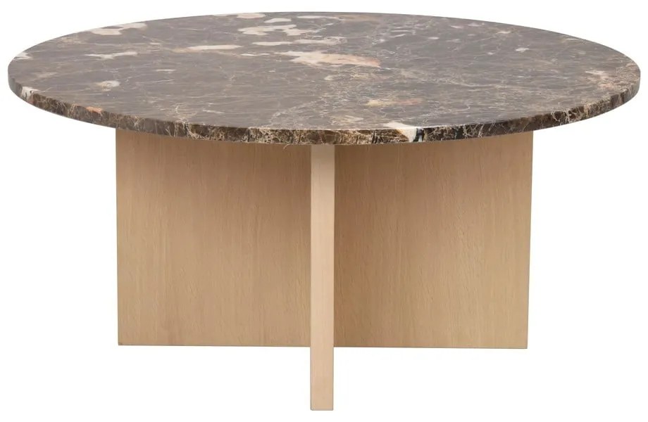 Tavolino rotondo in marmo marrone 90x90 cm Brooksville - Rowico