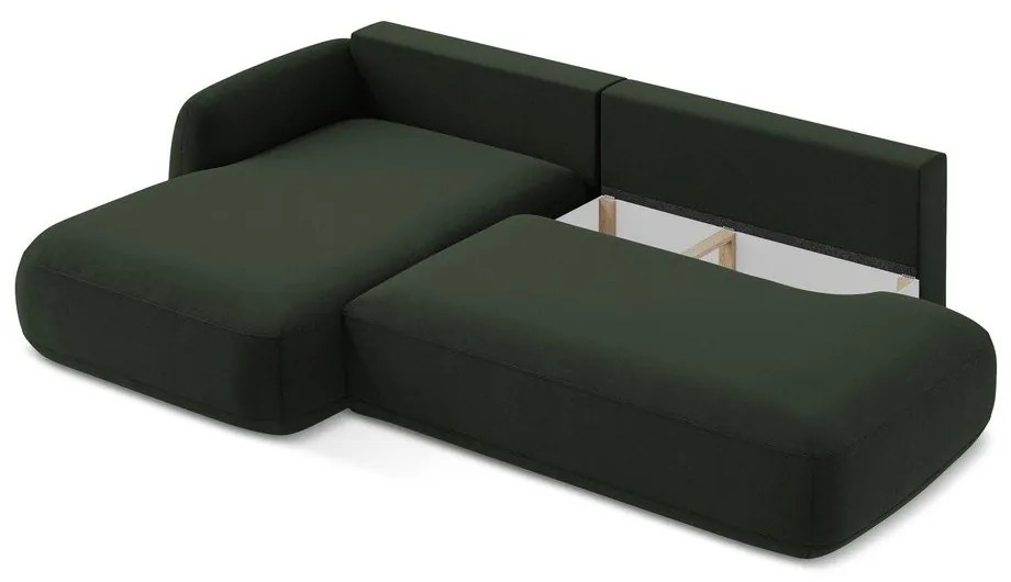 Divano angolare verde scuro allungabile (con penisola a sinistra/con chaise lounge) Hale – Makamii