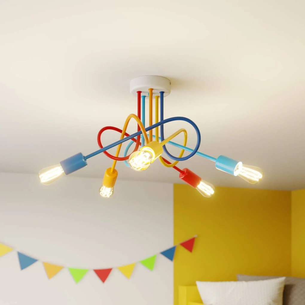 Euluna Plafoniera Oxford 5 luci multicolore