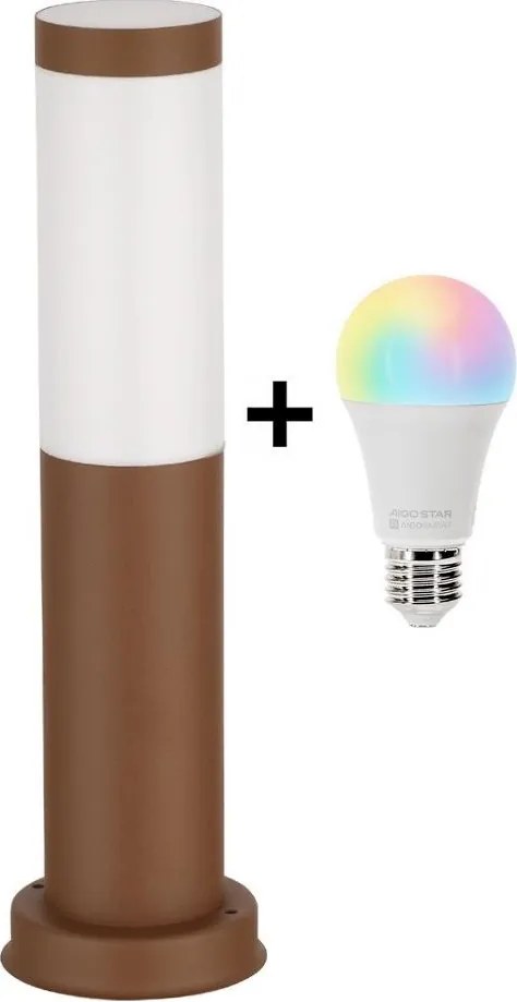 Brilagi - Lampada da esterno LED RGBW 1xE27, 15W, 230V, 40 cm, IP44, marrone