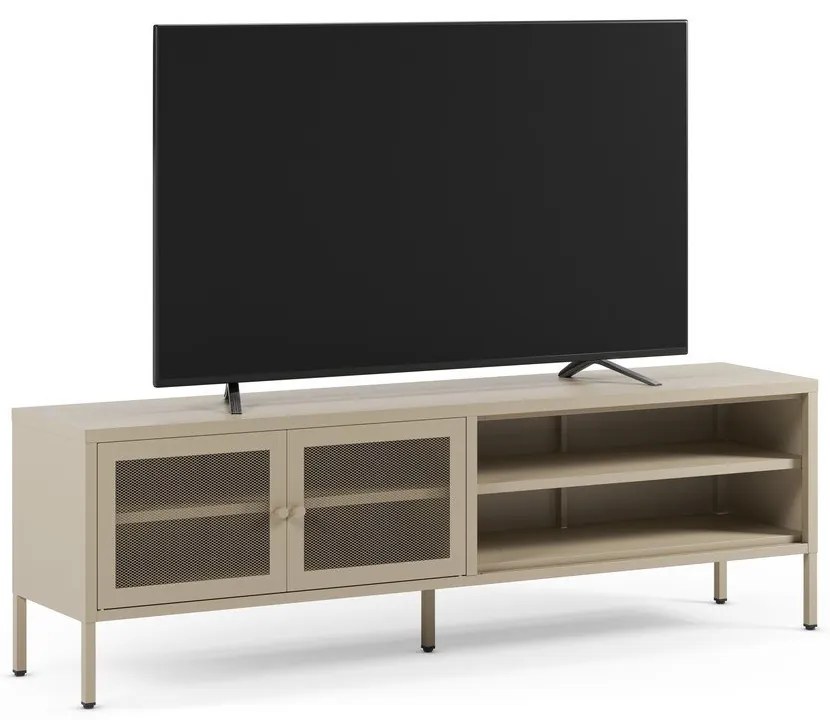 Mobile TV color crema in metallo 160x50x35 cm Fayna – Marckeric