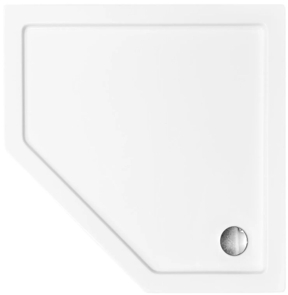 Besco Bergo Slimline piatto doccia pentagonale x90 cm bianco BAB-90