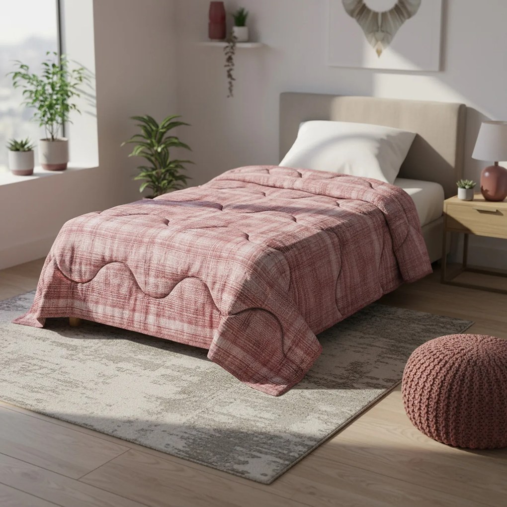 Trapunta singola Scotland malva