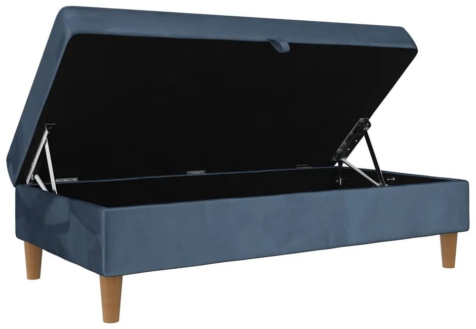 Poggiapiedi in velluto blu Lilly - Støraa