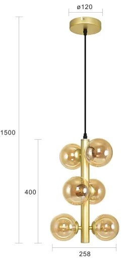 Brilagi - Lampadario LED a sospensione con filo MILLA 6xG9/3W/230V oro