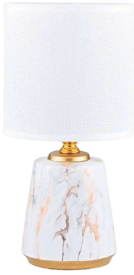 Zuma Line HS8605-WH - Lampada da tavolo 1xE14/40W/230V bianco/oro/decorazione in marmo