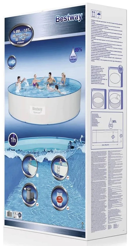 Bestway Piscina Hydrium Rotonda con Telaio in Acciaio 460x90 cm 56386