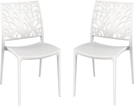 Sedia per interno o esterno impilabile Bianco - ALEA 2 sedie