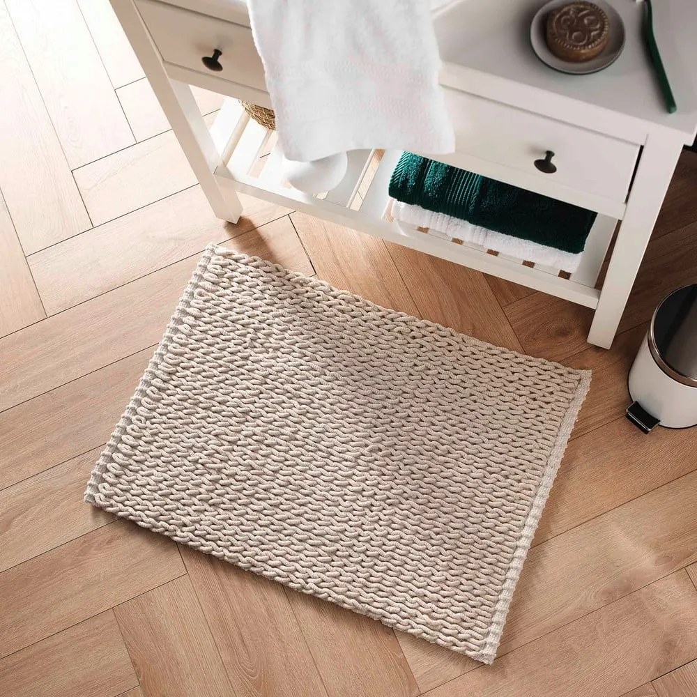 Tappeto da bagno beige 50x80 cm Isalis - douceur d'intérieur