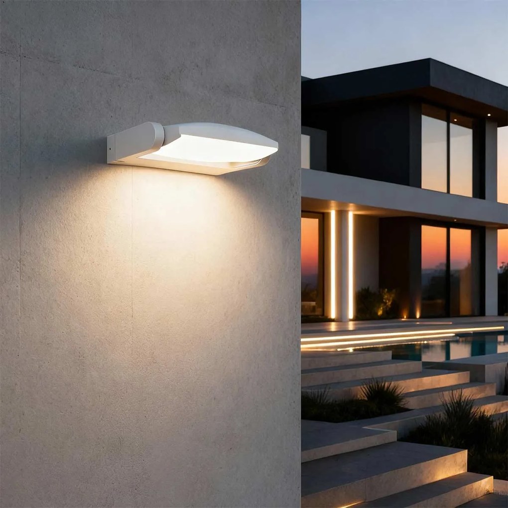 Applique da Esterno Orientabile 12W IP65 con LED OSRAM - Bianca