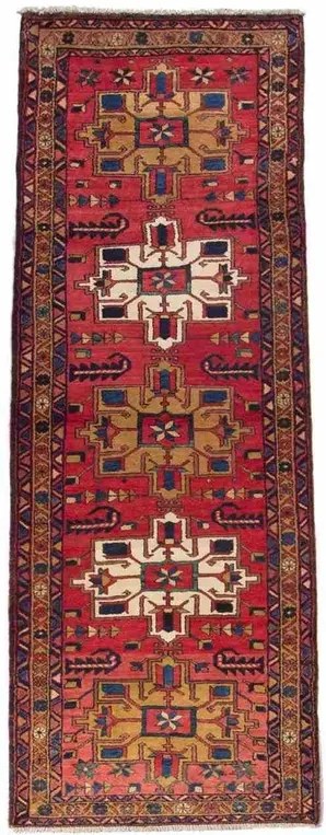Ardebil Tappeto 100x310 Rosso (Iran) Annodato A Mano