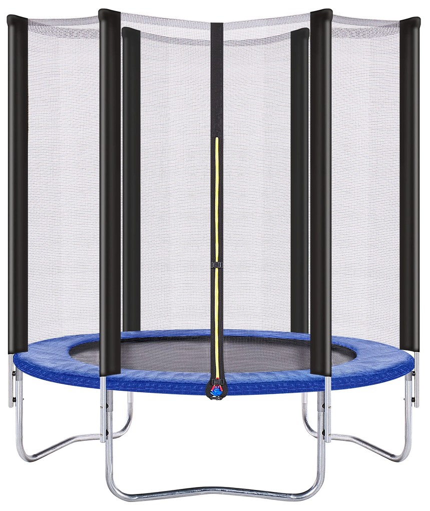 Tappeto elastico con rete di protezione ⌀ 183 cm blu RISATA Beliani