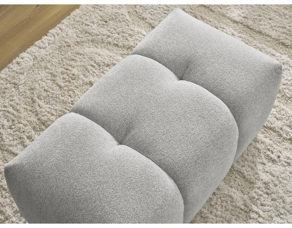 Poggiapiedi grigio chiaro con rivestimento in ciniglia Roxelane – Bobochic Paris