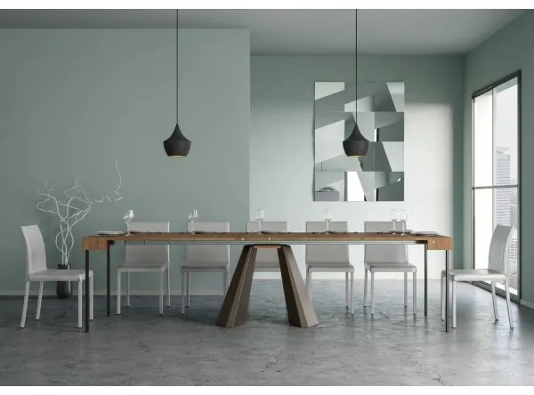 Consolle allungabile DIAMANTE 90x40/300 cm Abete Tinto telaio orso