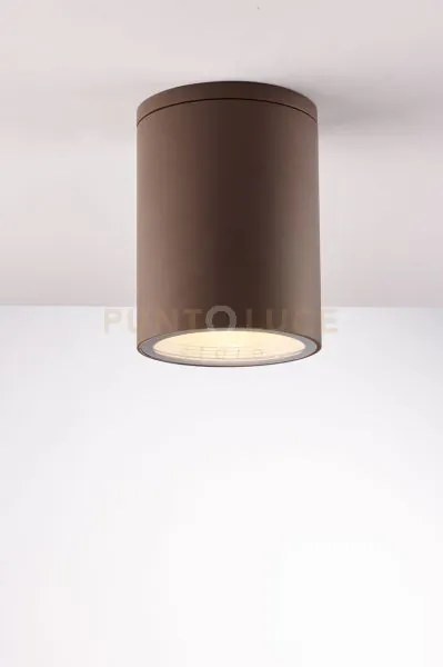 Plafoniera citizen corten tonda 1 luce attacco e27 ip54 14,5x17cm