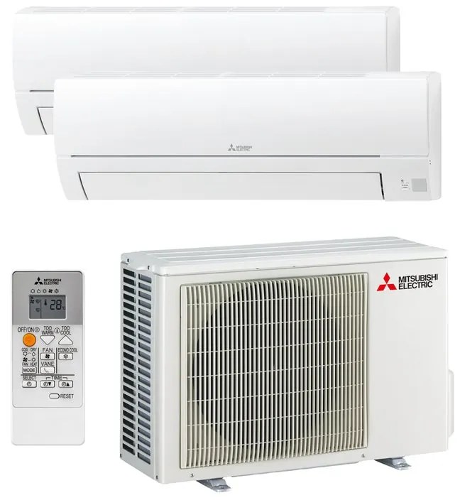 Condizionatore a muro multisplit MITSUBISHI ELECTRIC MSZ-HR 9 + 12 kw 4.3 14000 BTU classe raffreddamento A++ classe riscaldamento A+