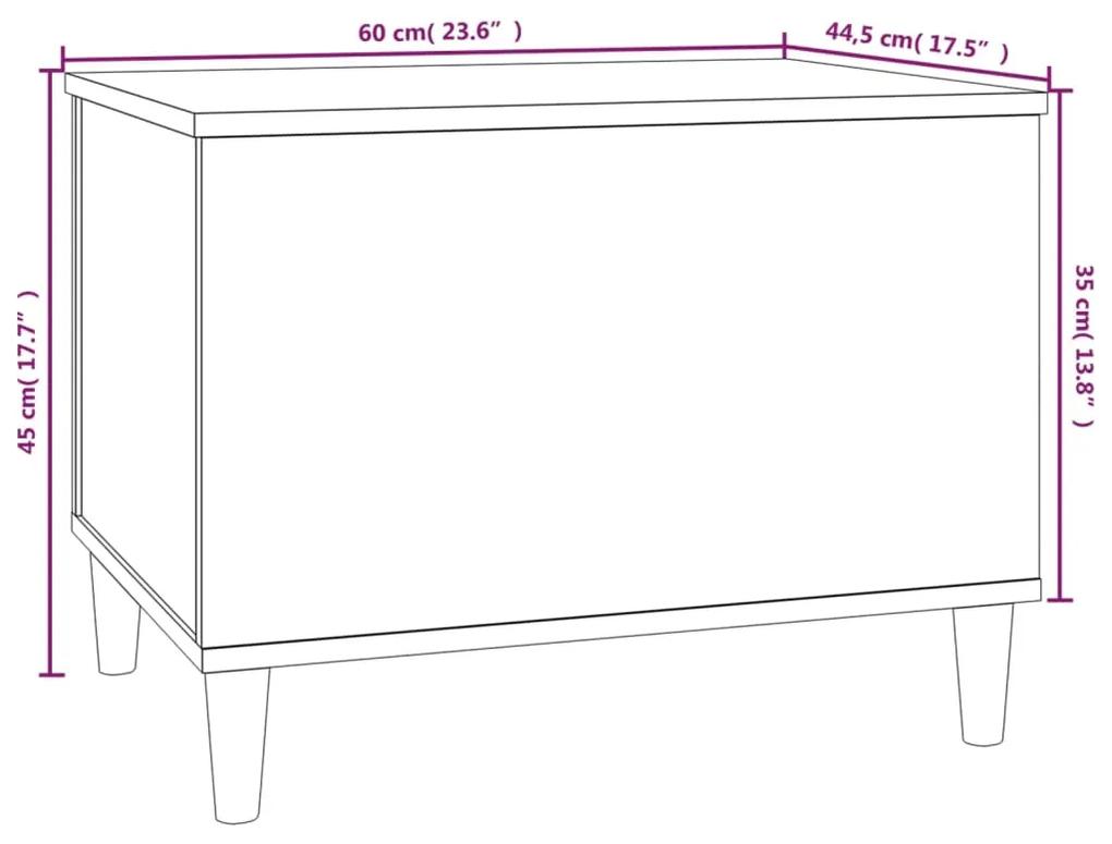 Tavolino da Salotto Rovere Fumo 60x44,5x45 cm Legno Multistrato