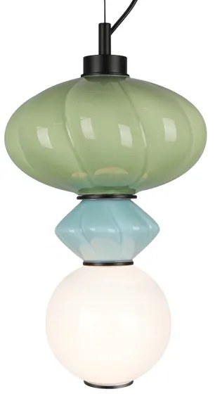 Lampadario LED a sospensione con filo ASCOLI LED/8W/230V diametro 20 cm verde/blu