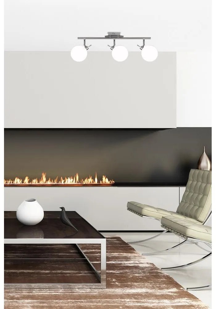 Lampada da soffitto in argento con paralume in vetro 12x62 cm Ghost - Candellux Lighting