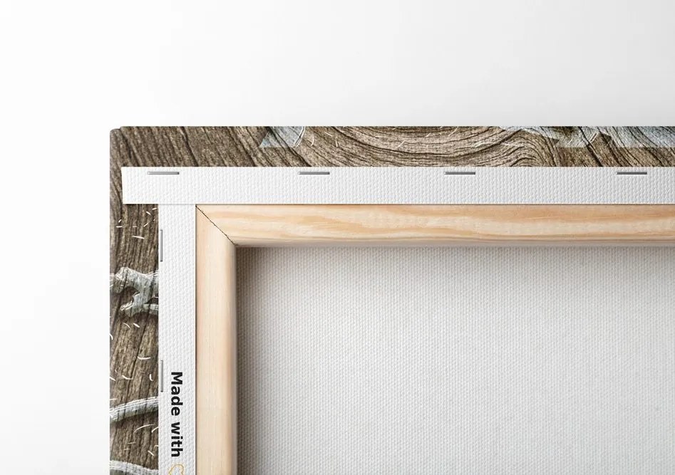 Quadro su tela – Albero astratto su legno in tonalità beige