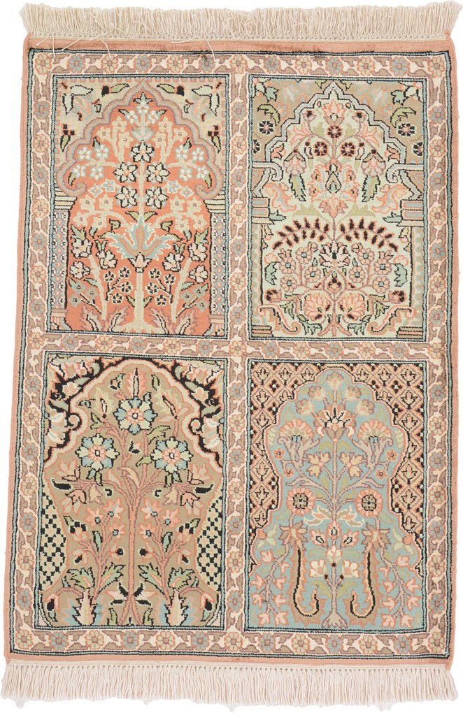 Cashmere Silk Tappeto orientale 90 x 70 (Indian) Annodato A Mano