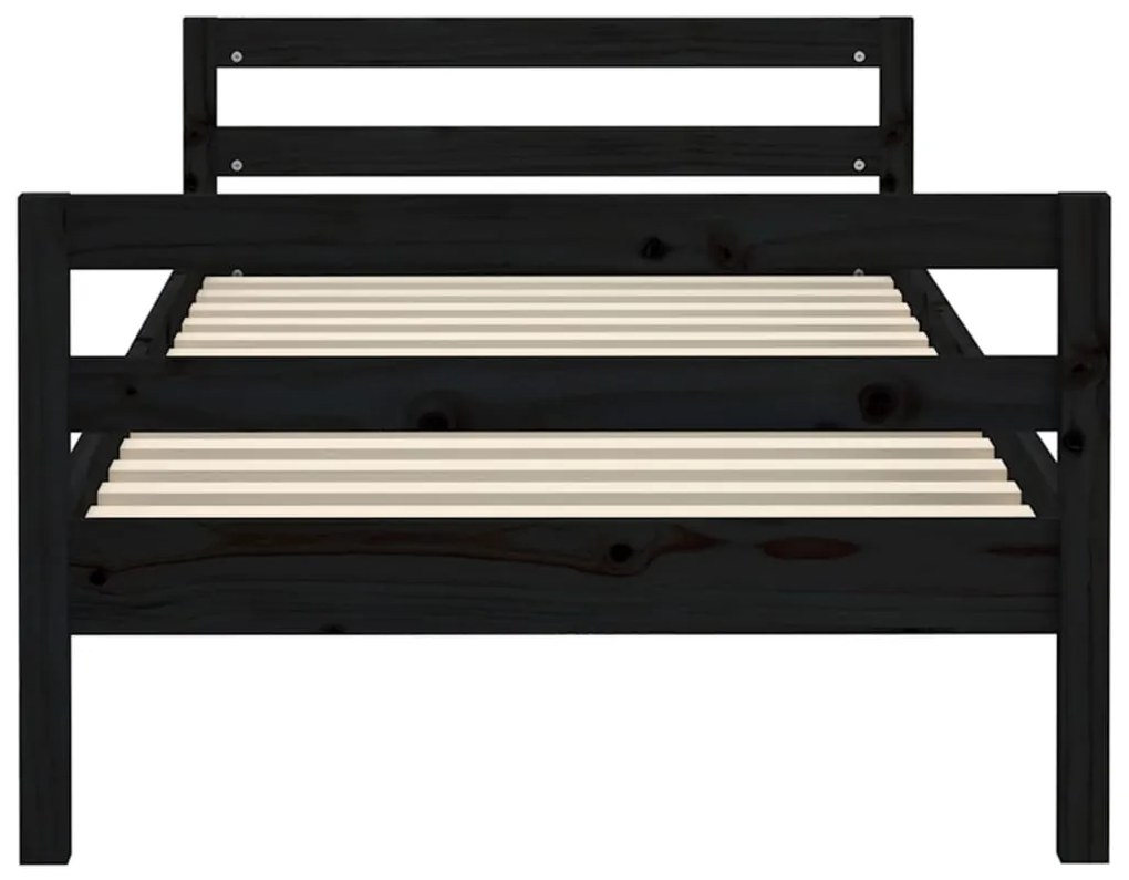 Giroletto nero 75x190 cm in legno massello di pino
