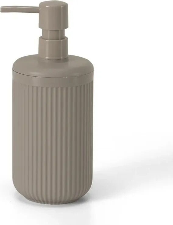 Dispenser sapone tortora in plastica rigida cannettata Arizona