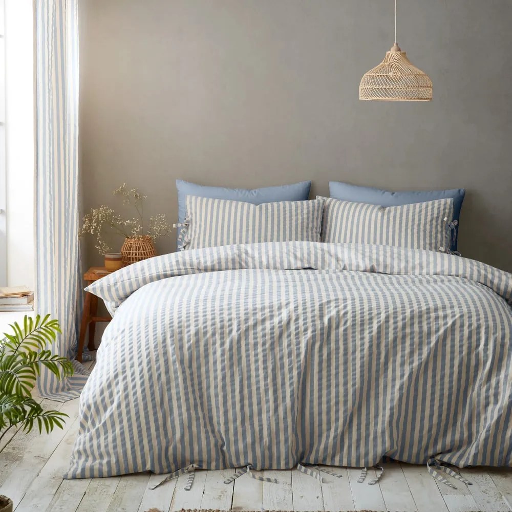 Biancheria da letto blu per letto matrimoniale/per letto esteso 230x220 cm Zanzibar Stripe – Pineapple Elephant