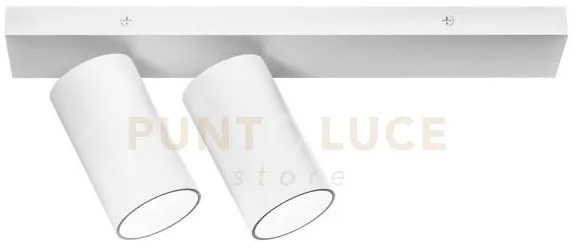 Gfa1398- spot 2 faretti attacco gu10 orientabili colore bianco opaco