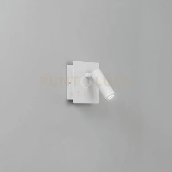 Applique a parete led dickens orientabile bianca 2,2w 220lm 3000k 1...