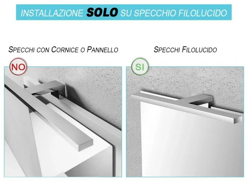 Lampada LED per specchio con luce naturale e trasformatore incluso