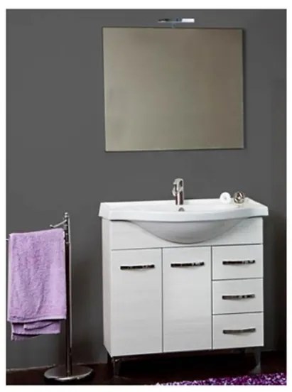 Mobile bagno 85 cm con lavabo e specchio bianco portuna - Claudia 93826