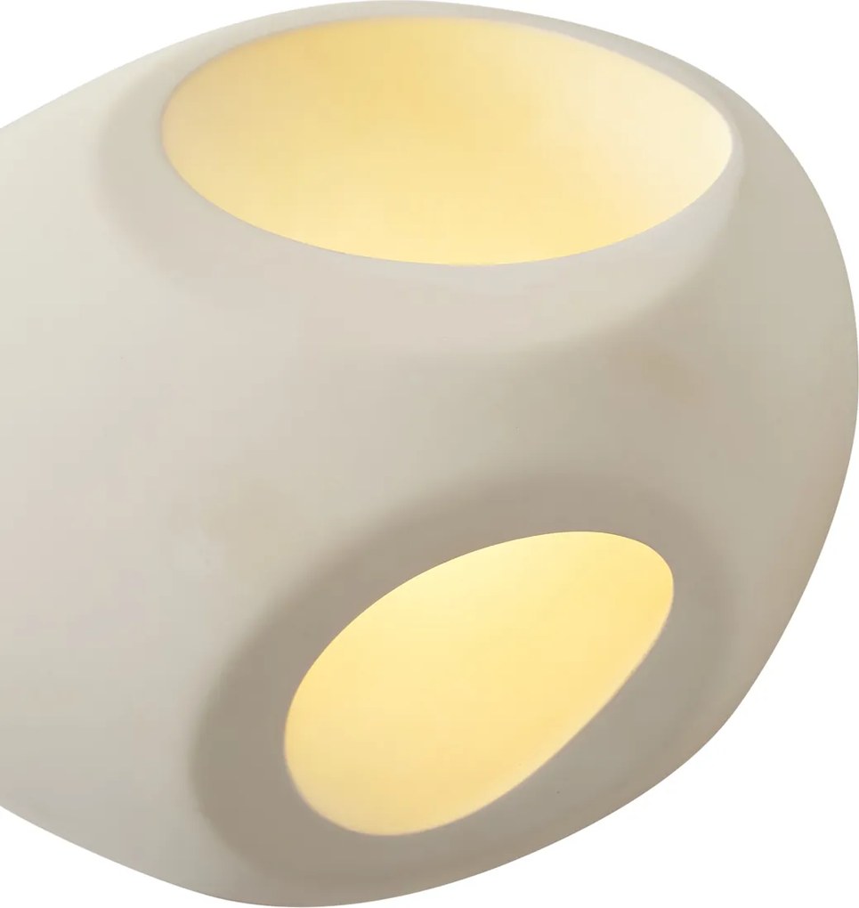 Lampada da parete Japandi crema rotonda 28 cm - Pietra