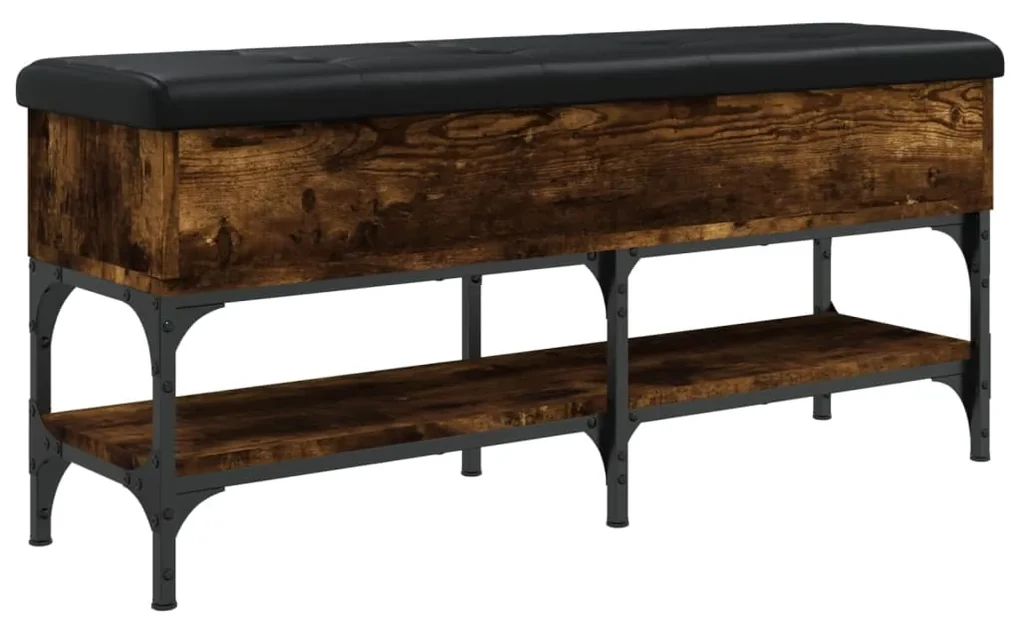 Panca porta scarpe rovere fumo 102x32x45cm in legno multistrato