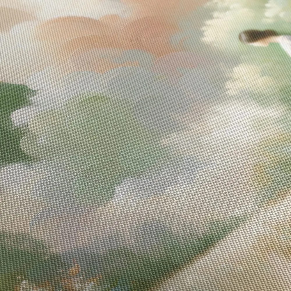 Quadro su tela – Donna in paesaggio romantico