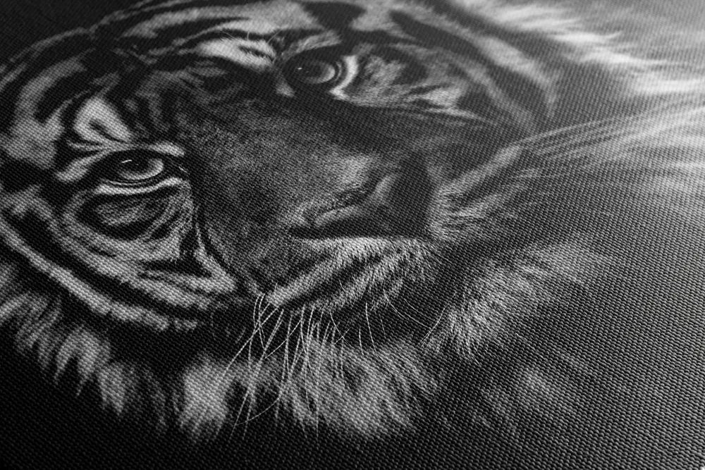 Quadro su tela – Tigre in bianco e nero