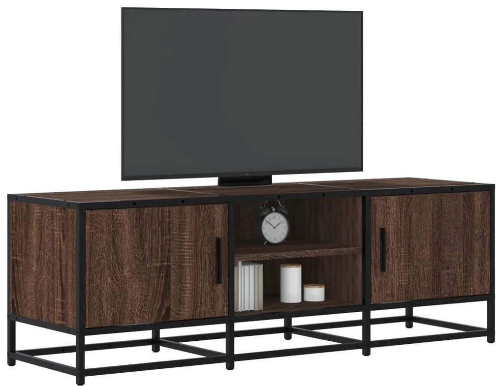 Mobile Tv Rovere Marrone 120x35x41 Cm Legno Multistrato Metallo /