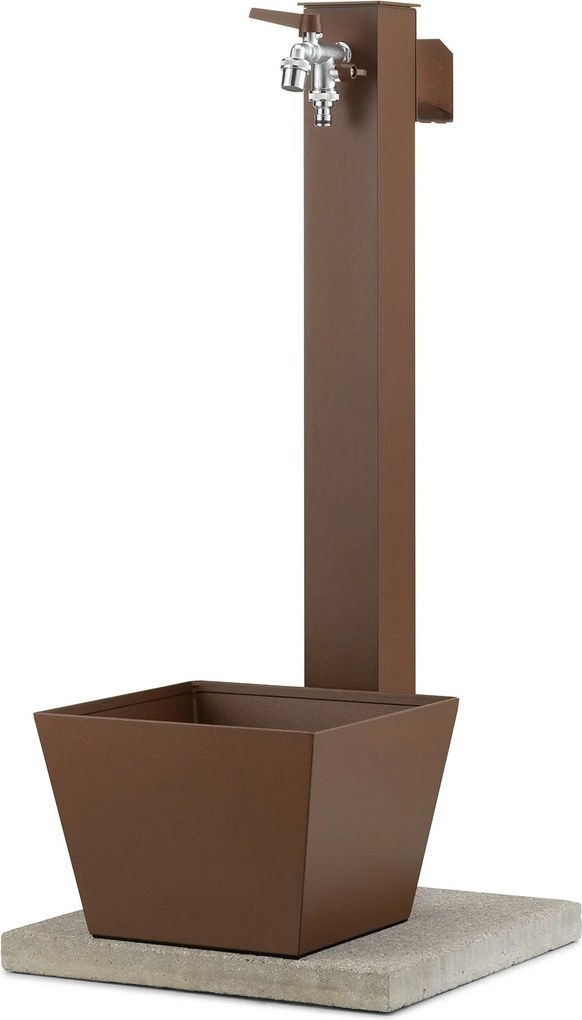 Fontana da Giardino con Rubinetto Base Vaschetta e Portagomma Belfer 42/QRRV Ruggine...