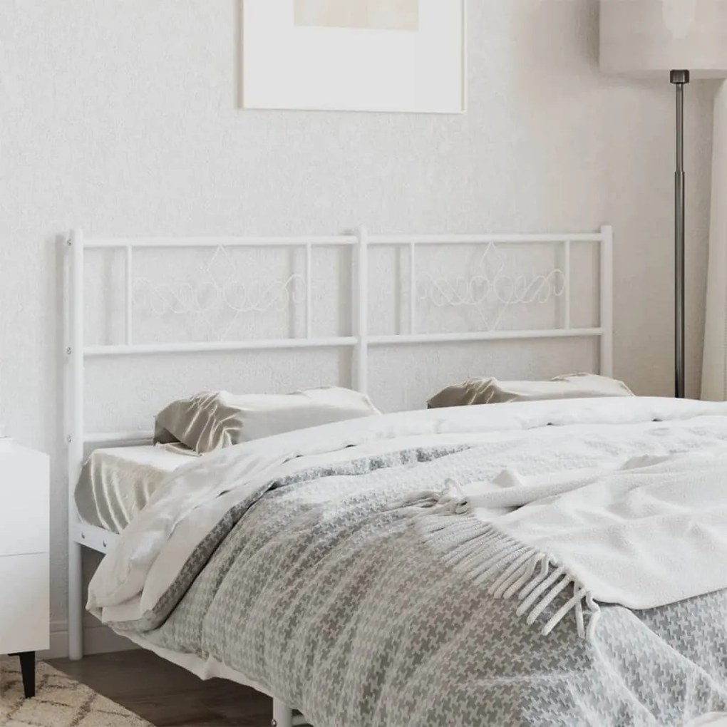 Testiera İn Metallo Bianco 140 Cm /