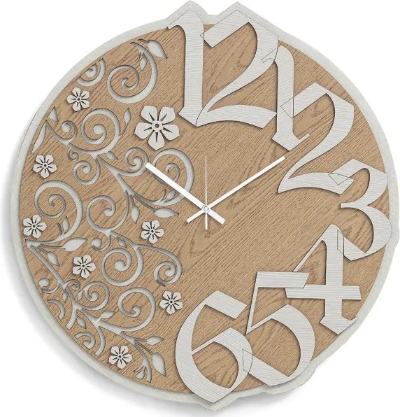 Orologio rotondo da parete NATURE2 in legno laminato D30cm TTE