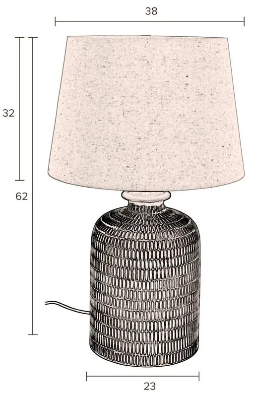 Lampada da tavolo beige con paralume in lino Russel - Dutchbone