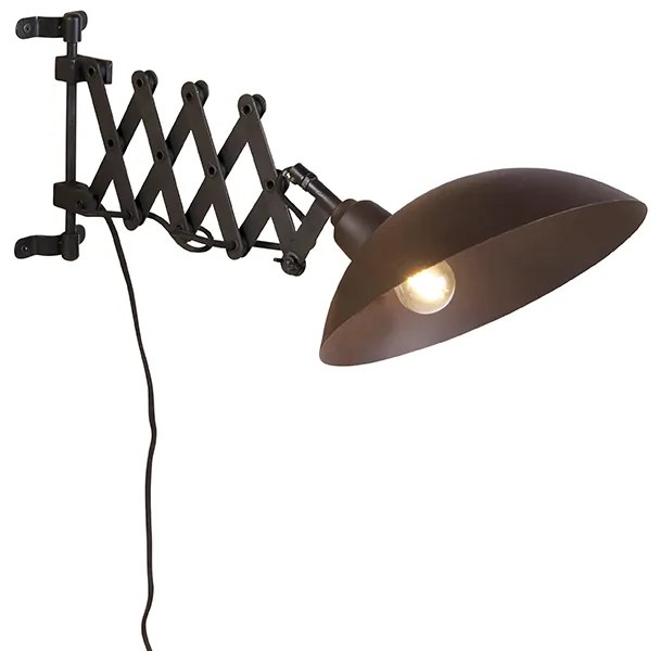 Lampada da parete industriale bronzo con nero - Tyne
