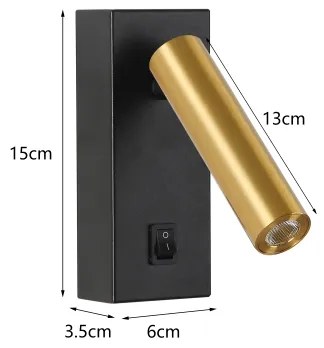 Brilagi - Luce Spot da parete a LED MAYA LED/3W/230V 4000K nero/oro