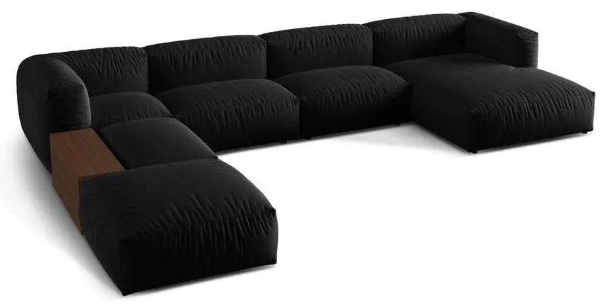 Divano angolare modulare nero (angolo sinistro/U) Martina - Micadoni Home